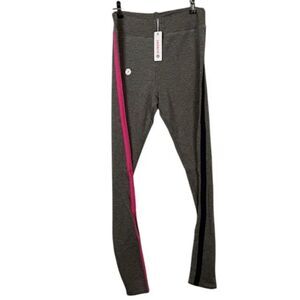 NEW! Sundry Side Contrast Yoga Pants Spacedye‎ Pink Navy Leg Stripe Size XS (0)